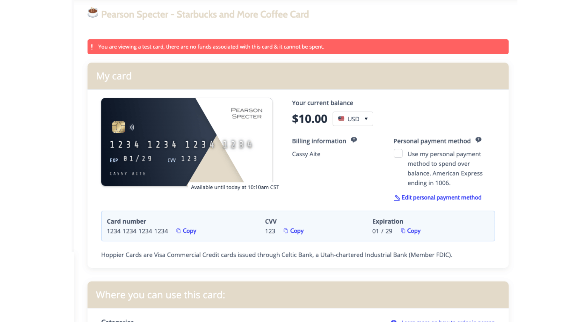 Hoppier Starbucks gift card