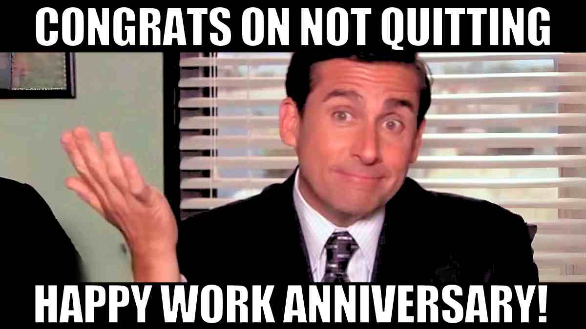 Michael Scott congrats on not quitting meme