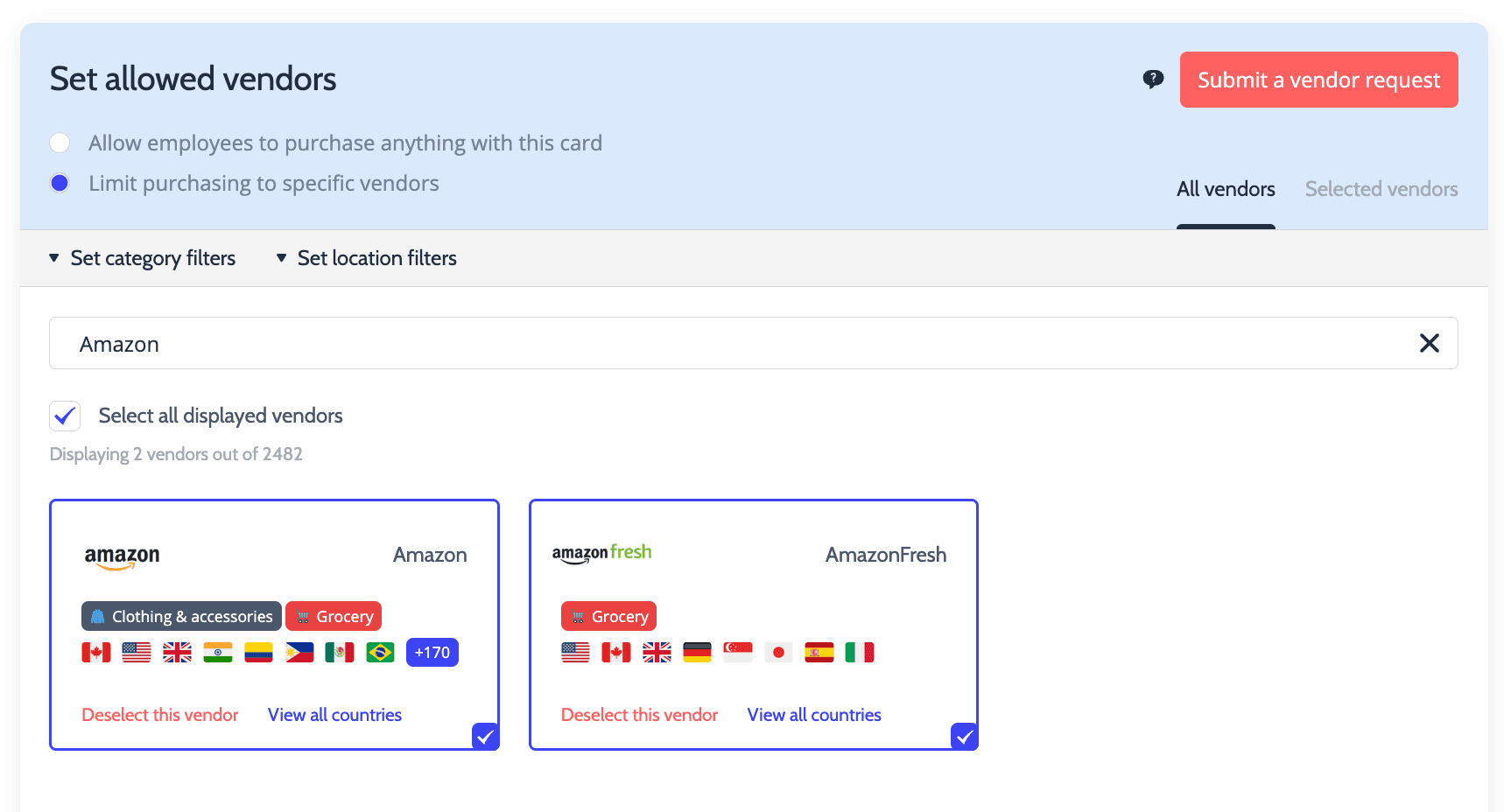 Hoppier gift card interface