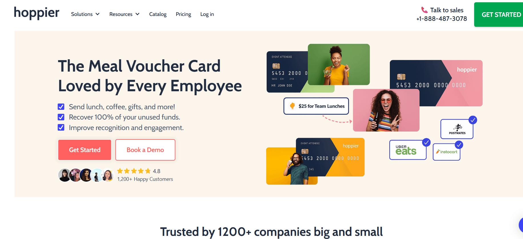Hoppier meal voucher homepage