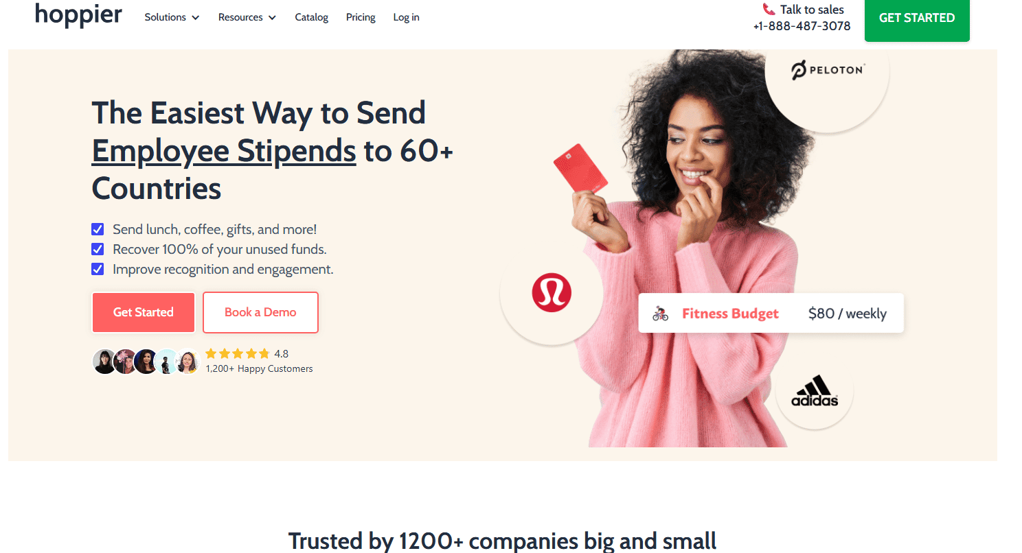 Hoppier employee stipend page
