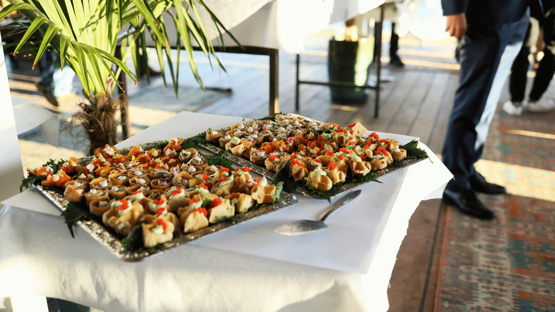 Catered lunch on a table