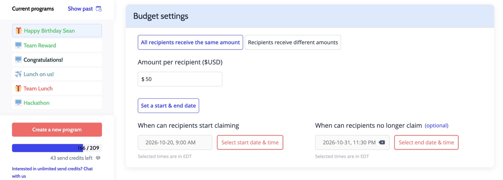 The alternative: fixed start and end dates for event-style programs