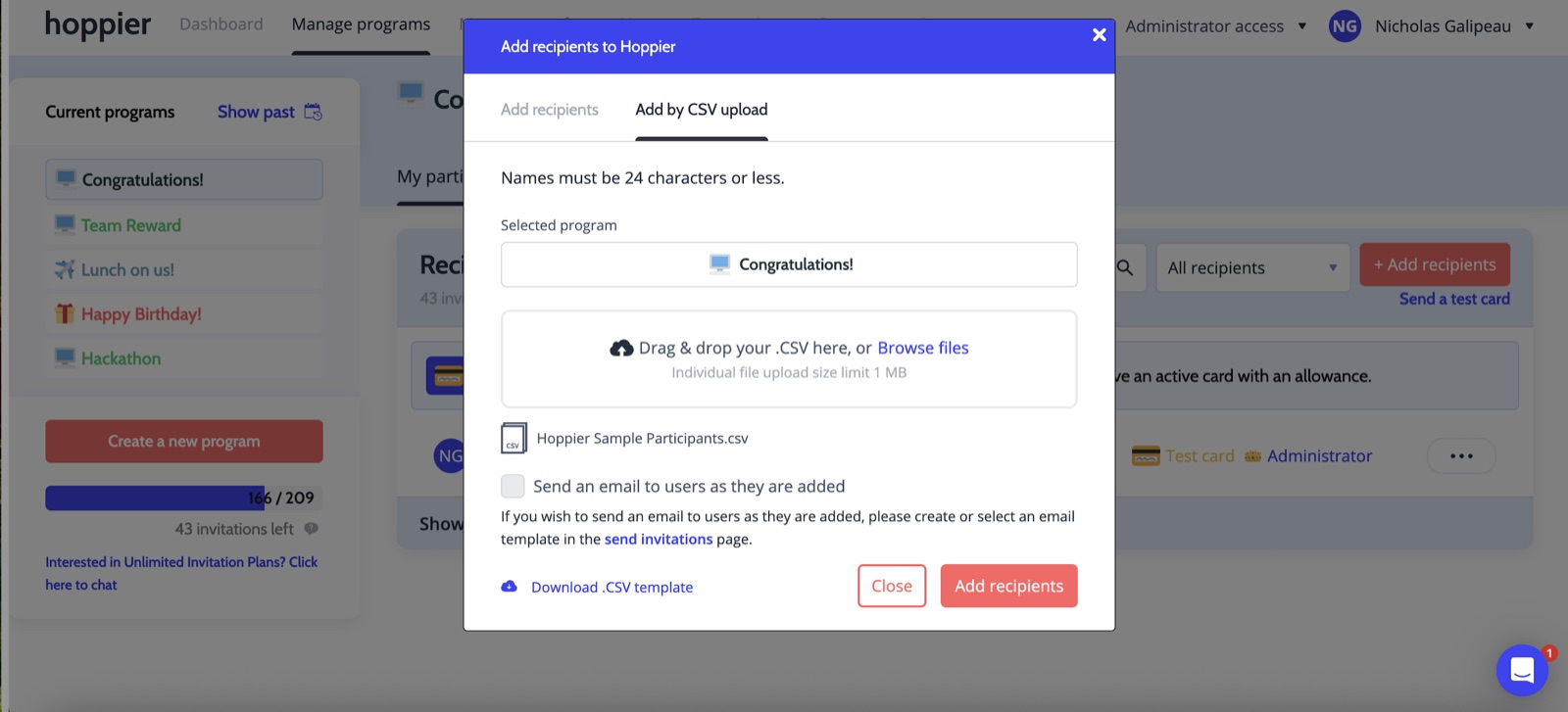 Creating a bulk gift card program in Hoppier