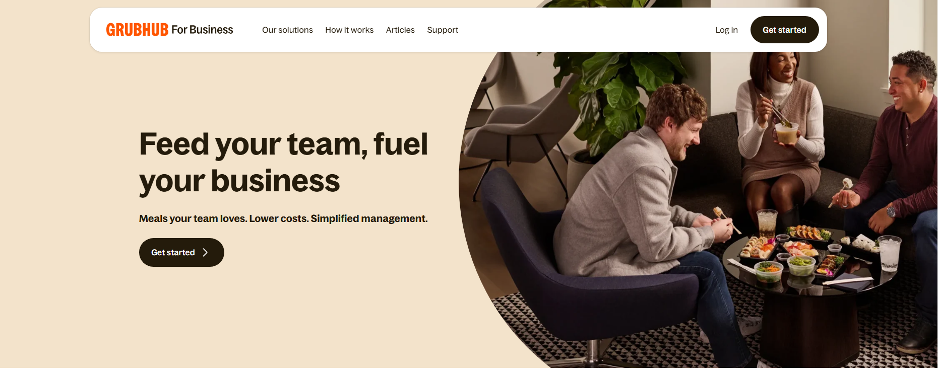 Grubhub for Business homepage